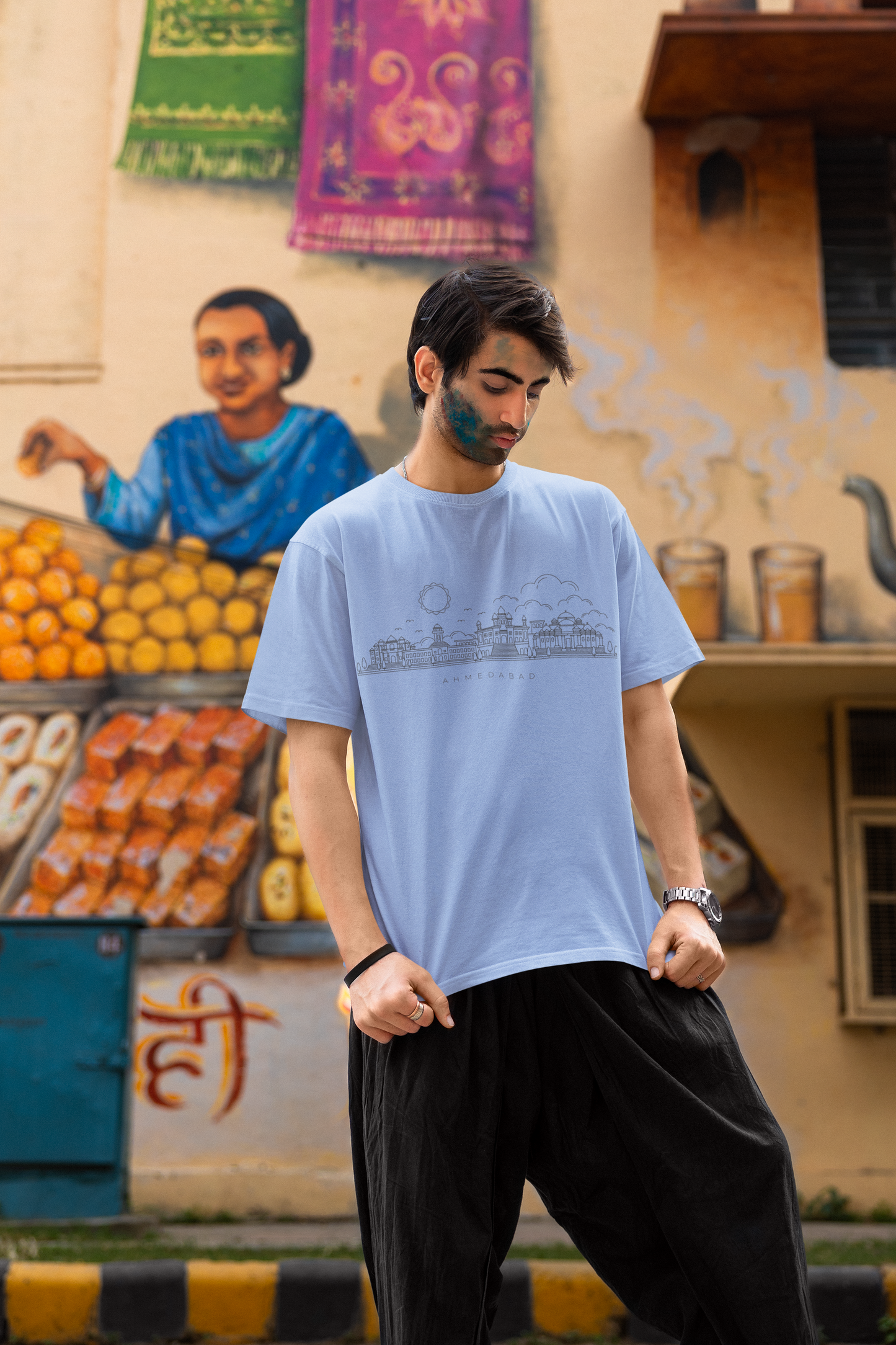 ISHO " Ahmedabad " Skyline Oversized Tshirt